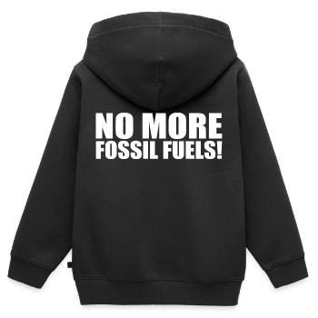No more fossil fuels - Kids Premium Organic Zip-up Hoodie - black - Back - AI Model Kid Male (0cm)