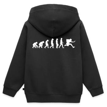 Amarican Football Evolution White Sport - Kids Premium Organic Zip-up Hoodie - black - Back - AI Model Kid Male (0cm)