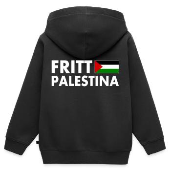 fritt palestina - Kinder Premium Organic Zip Hoodie - Schwarz - Hinten - AI Model Kid Male (0cm)