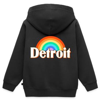 Detroit - Kinder Premium Organic Zip Hoodie - Schwarz - Hinten - AI Model Kid Male (0cm)