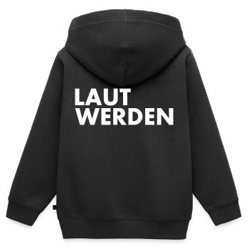 Laut werden - Kinder Premium Organic Zip Hoodie - Schwarz - Hinten - AI Model Kid Male (0cm)