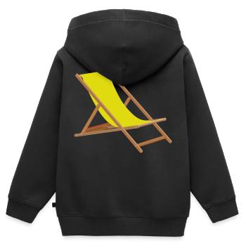Strand Sommer Sonne Liegestuhl Urlaub - Kinder Premium Organic Zip Hoodie - Schwarz - Hinten - AI Model Kid Male (0cm)