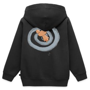 Ours perdu - Spirale - Sweat Premium à capuche zippé enfant bio - noir - Dos - AI Model Kid Male (0cm)