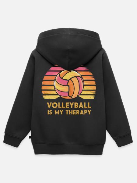 Volleyball - Kinder Premium Organic Zip Hoodie - Schwarz