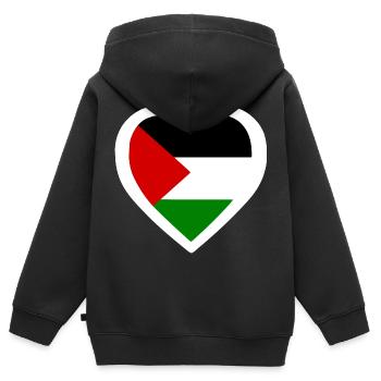 Palestina herz - Kinder Premium Organic Zip Hoodie - Schwarz - Hinten - AI Model Kid Male (0cm)