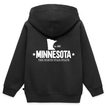 Minnesota - Sweat Premium à capuche zippé enfant bio - noir - Dos - AI Model Kid Male (0cm)