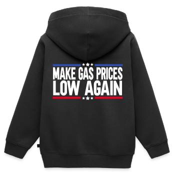 Make Gas Prices Low Again - Kinder Premium Organic Zip Hoodie - Schwarz - Hinten - AI Model Kid Male (0cm)