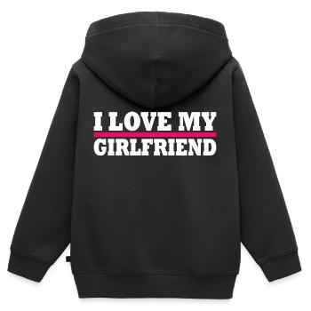 I love my girlfriend - Kinder Premium Organic Zip Hoodie - Schwarz - Hinten - AI Model Kid Male (0cm)