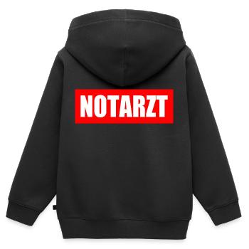 Notarzt - Kinder Premium Organic Zip Hoodie - Schwarz - Hinten - AI Model Kid Male (0cm)