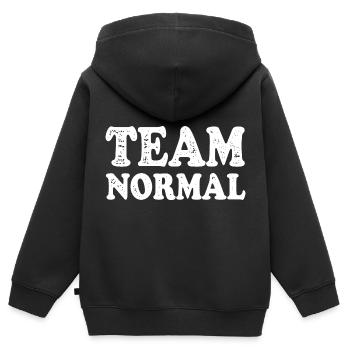 Équipe Normale - Sweat Premium à capuche zippé enfant bio - noir - Dos - AI Model Kid Male (0cm)