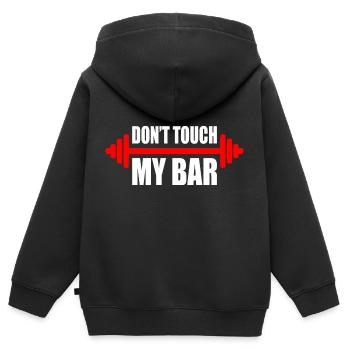 d'ont touch my bar - Kinder Premium Organic Zip Hoodie - Schwarz - Hinten - AI Model Kid Male (0cm)