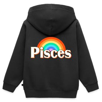 Sternzeichen Fische - Kinder Premium Organic Zip Hoodie - Schwarz - Hinten - AI Model Kid Male (0cm)
