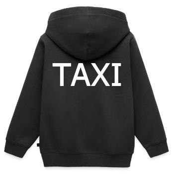 Taxi - Kinder Premium Organic Zip Hoodie - Schwarz - Hinten - AI Model Kid Male (0cm)