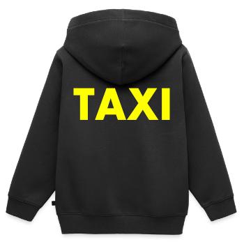 Taxi - Kinder Premium Organic Zip Hoodie - Schwarz - Hinten - AI Model Kid Male (0cm)