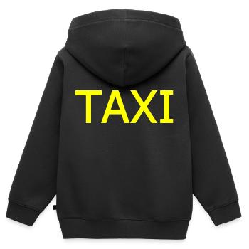 Taxi - Kinder Premium Organic Zip Hoodie - Schwarz - Hinten - AI Model Kid Male (0cm)