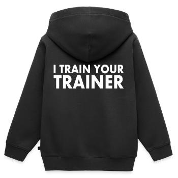 I train your trainer - Kinder Premium Organic Zip Hoodie - Schwarz - Hinten - AI Model Kid Male (0cm)