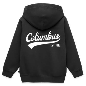 Columbus Ohio - Sweat Premium à capuche zippé enfant bio - noir - Dos - AI Model Kid Male (0cm)