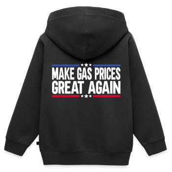 Make Gas Prices Great Again - Kinder Premium Organic Zip Hoodie - Schwarz - Hinten - AI Model Kid Male (0cm)