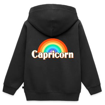 Sternzeichen Steinbock - Kinder Premium Organic Zip Hoodie - Schwarz - Hinten - AI Model Kid Male (0cm)