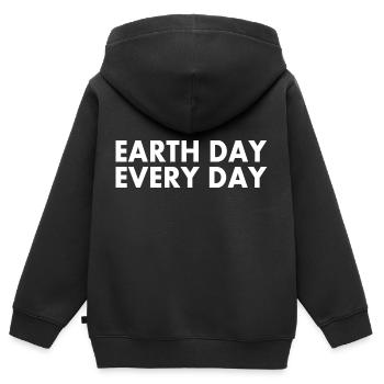 Earth day every day - Kinder Premium Organic Zip Hoodie - Schwarz - Hinten - AI Model Kid Male (0cm)
