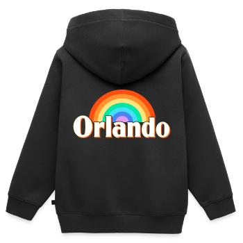 Orlando Florida - Kinder Premium Organic Zip Hoodie - Schwarz - Hinten - AI Model Kid Male (0cm)