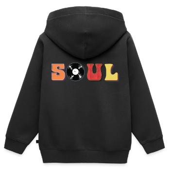 Soul Music - Kids Premium Organic Zip-up Hoodie - black - Back - AI Model Kid Male (0cm)