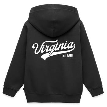 Virginia - Kinder Premium Organic Zip Hoodie - Schwarz - Hinten - AI Model Kid Male (0cm)
