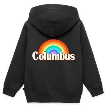 Columbus Ohio - Sweat Premium à capuche zippé enfant bio - noir - Dos - AI Model Kid Male (0cm)