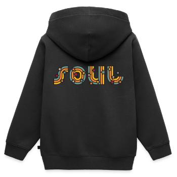 Soul Retro Vintage - Kinder Premium Organic Zip Hoodie - Schwarz - Hinten - AI Model Kid Male (0cm)