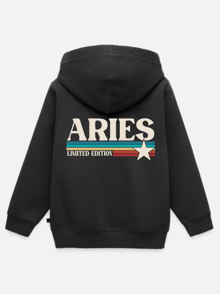 Sternzeichen Widder - Kinder Premium Organic Zip Hoodie - Schwarz