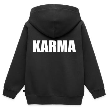 Karma - Sweat Premium à capuche zippé enfant bio - noir - Dos - AI Model Kid Male (0cm)