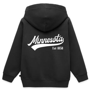 Minnesota - Sweat Premium à capuche zippé enfant bio - noir - Dos - AI Model Kid Male (0cm)