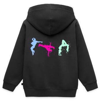 dancer, dancing, illustration, dancer - Kids Premium Organic Zip-up Hoodie - black - Back - AI Model Kid Male (0cm)