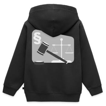 juge avocat avocat avocat juges droit justi - Sweat Premium à capuche zippé enfant bio - noir - Dos - AI Model Kid Male (0cm)