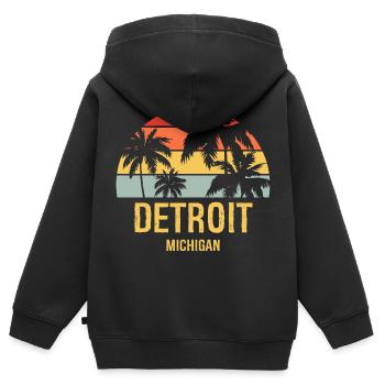 Detroit - Kinder Premium Organic Zip Hoodie - Schwarz - Hinten - AI Model Kid Male (0cm)