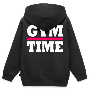 Gym - Kids Premium Organic Zip-up Hoodie - black - Back - AI Model Kid Male (0cm)