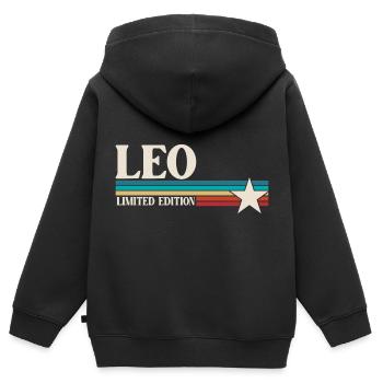 Sternzeichen Löwe - Kinder Premium Organic Zip Hoodie - Schwarz - Hinten - AI Model Kid Male (0cm)