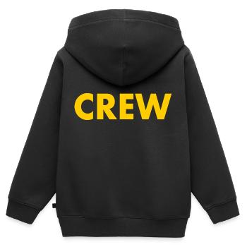 Crew - Sweat Premium à capuche zippé enfant bio - noir - Dos - AI Model Kid Male (0cm)