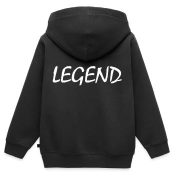 Legend - Kinder Premium Organic Zip Hoodie - Schwarz - Hinten - AI Model Kid Male (0cm)