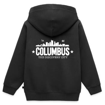 Columbus Ohio - Sweat Premium à capuche zippé enfant bio - noir - Dos - AI Model Kid Male (0cm)
