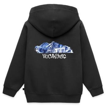 hochkönig,berg,berge,schweiz,skigebiet,ski - Kinder Premium Organic Zip Hoodie - Schwarz - Hinten - AI Model Kid Male (0cm)