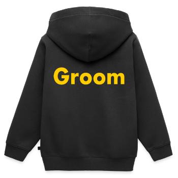 Groom - Kinder Premium Organic Zip Hoodie - Schwarz - Hinten - AI Model Kid Male (0cm)