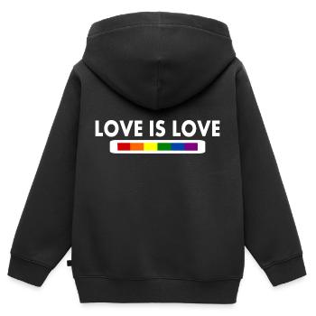 Love is love - Kinder Premium Organic Zip Hoodie - Schwarz - Hinten - AI Model Kid Male (0cm)