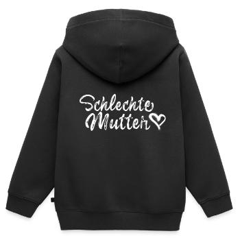 schlechte Mutter,Mutter,Muttertag,weiß - Kinder Premium Organic Zip Hoodie - Schwarz - Hinten - AI Model Kid Male (0cm)