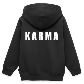 Karma - Sweat Premium à capuche zippé enfant bio - noir - Dos - AI Model Kid Male (0cm)