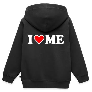 I love me - Kinder Premium Organic Zip Hoodie - Schwarz - Hinten - AI Model Kid Male (0cm)
