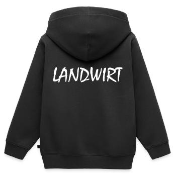 Landwirt - Kinder Premium Organic Zip Hoodie - Schwarz - Hinten - AI Model Kid Male (0cm)