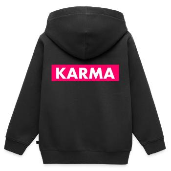 Karma - Sweat Premium à capuche zippé enfant bio - noir - Dos - AI Model Kid Male (0cm)