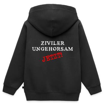 antifa ziviler ungehorsam protest - Kinder Premium Organic Zip Hoodie - Schwarz - Hinten - AI Model Kid Male (0cm)