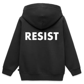 Resist - Kids Premium Organic Zip-up Hoodie - black - Back - AI Model Kid Male (0cm)